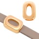 DQ metal slider rectangle for 5mm flat leather Rosegold